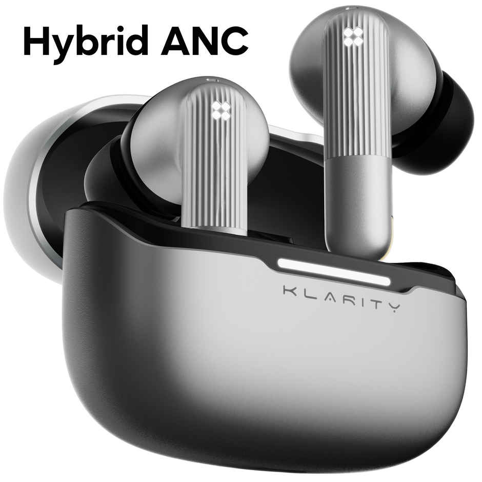GOBOULT Klarity 3 | Anc 50Db Hybrid Anc | 6 Mics App Support | 50Hrs| Smoky Metal