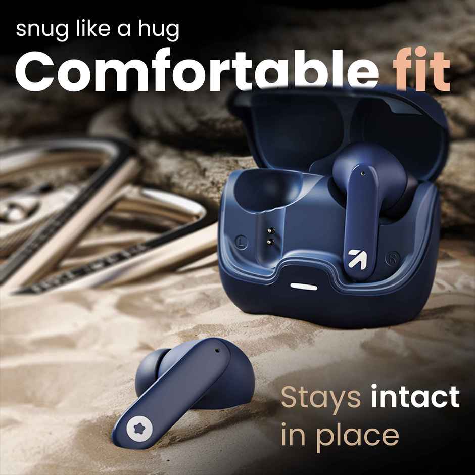 GOBOULT Z40 in Ear TWS Earbuds with 60H Playtime, Zen ENC Mic, Low Latency Gaming, Type-C Fast Charging, Made in India, 10mm Rich Bass Drivers, IPX5, Ear Buds - Blue