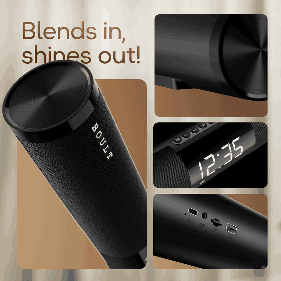 GOBOULT (Formerly Boult) Bassbox X30 | Dual Dynamic Drivers | 30W Soundbar | Stereo Ch | Pure Black