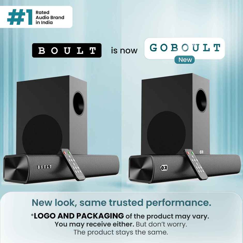 GOBOULT (Formerly Boult) Bassbox X60 with Subwoofer | 2.1 Channel | 3 EQ Modes | Jet Black