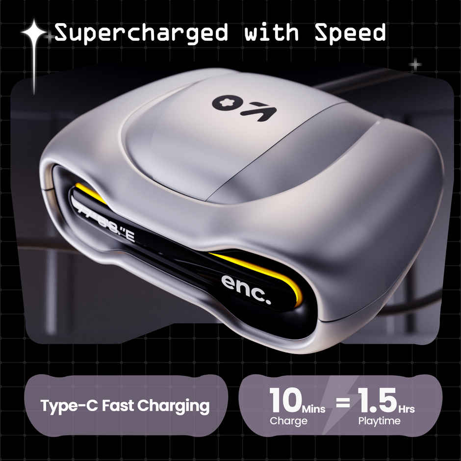 GOBOULT Astra with Quad Mic ENC, 48Hrs Battery, |Smoky Metal, True Wireless