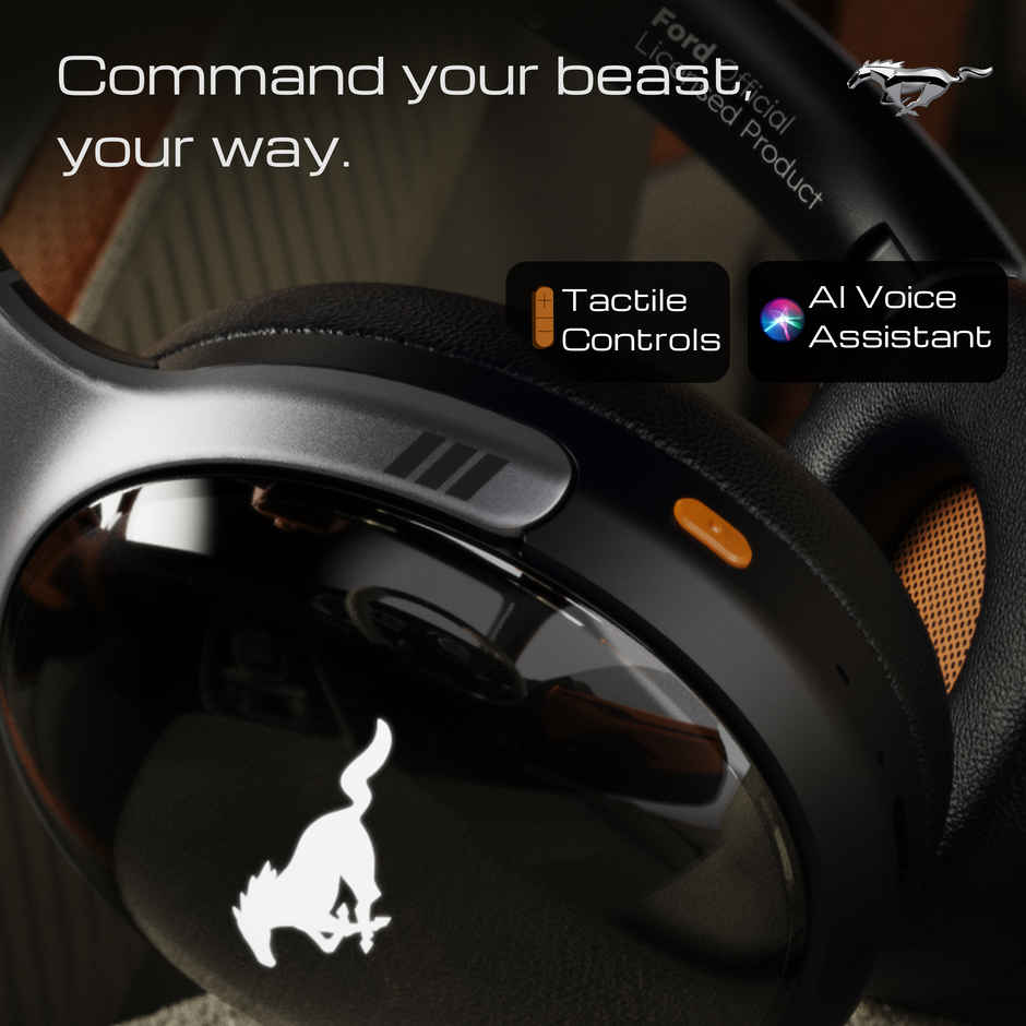 GOBOULT Mustang Thunder Bluetooth Headphones | 70H Playtime | 40mm Driver ENC Mic Over Ear