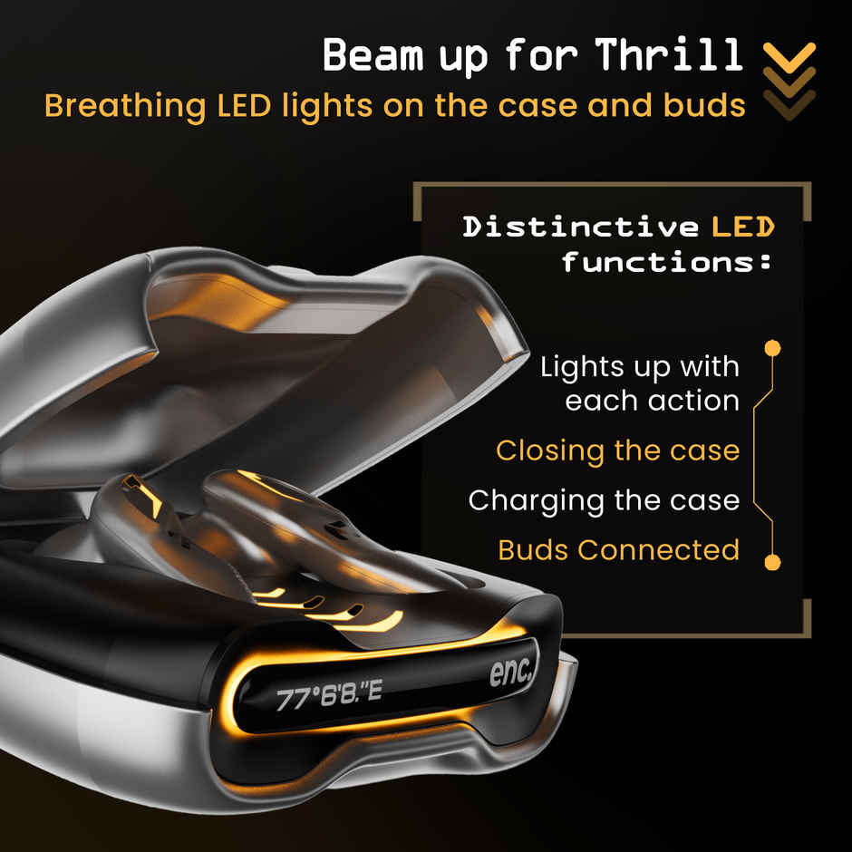 GOBOULT Astra with Quad Mic ENC, 48Hrs Battery, |Smoky Metal, True Wireless