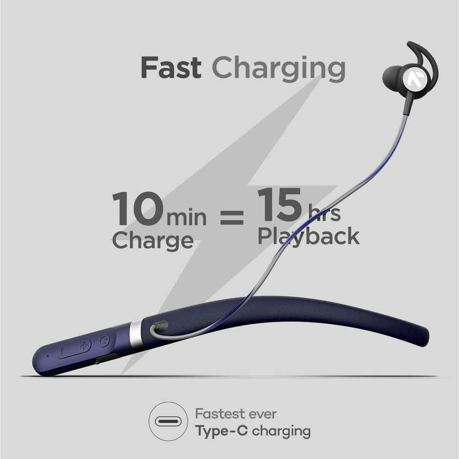 GOBOULT Probass Fcharge with 40 Hrs Playtime | Enc Fast Charging |In The Ear| Blue