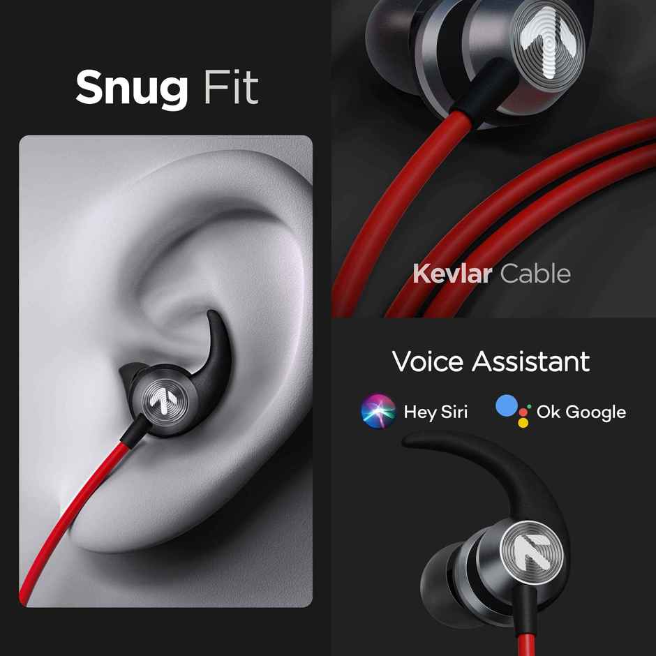 GOBOULT BassBuds X1 in-Ear Wired Earphones with 10mm Extra Bass Driver |Red