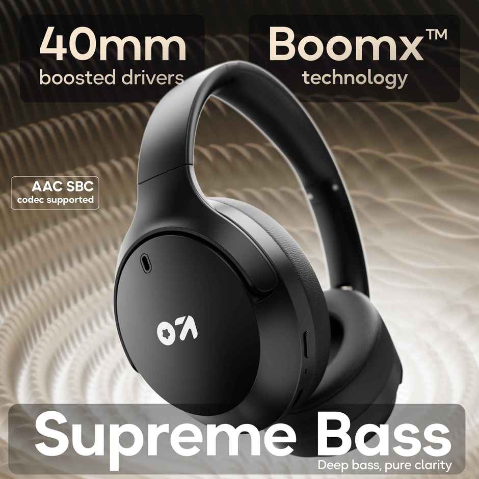 GOBOULT Q | 70Hrs Battery | Enc Mic | 40Mm Boosted Drivers | 4 Eq Mode | Black