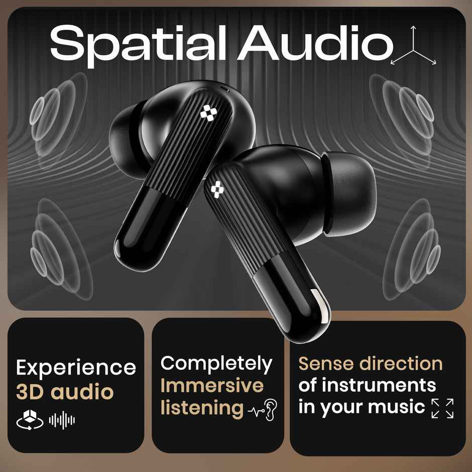 GOBOULT Klarity 3|Anc 50Db Hybrid Anc| 6 Mics|50Hrs|In The Ear|Obsidian Black