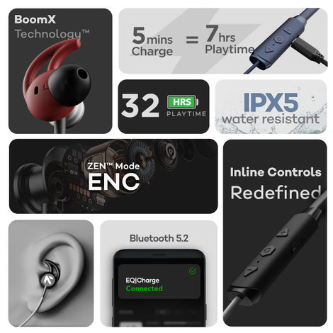 GOBOULT ProBass EQCharge with ZEN Mode ENC, 32hrs Playtime (Black)