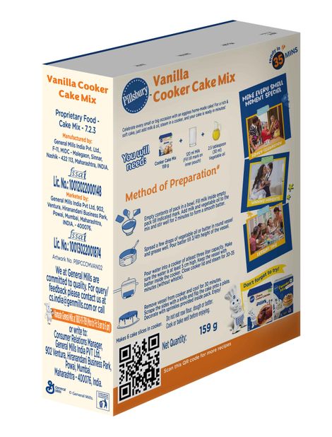 Pillsbury Vanilla Cooker Cake Mix