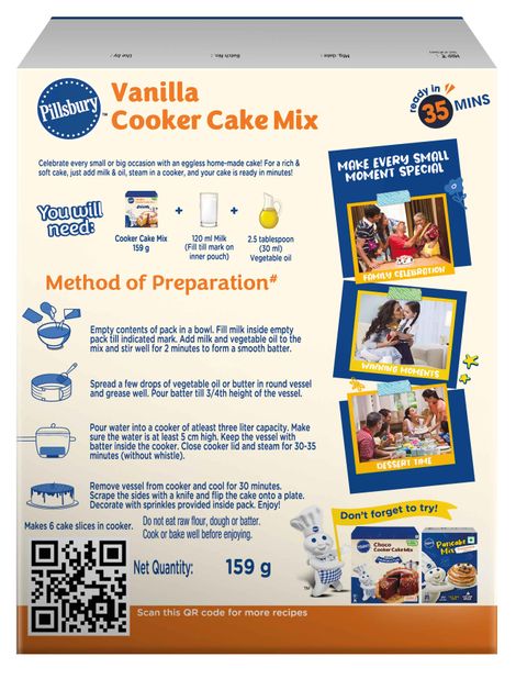Pillsbury Vanilla Cooker Cake Mix