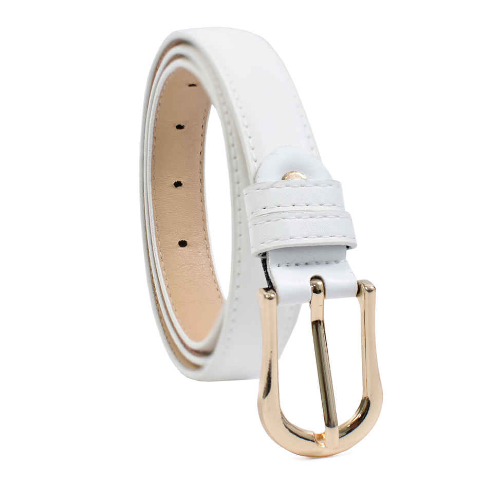 Cintura In Pelle Donna MUSTANG | Larghezza 3.5 Cm | Colore Bianco | Accessorio Quotidiano - 3
