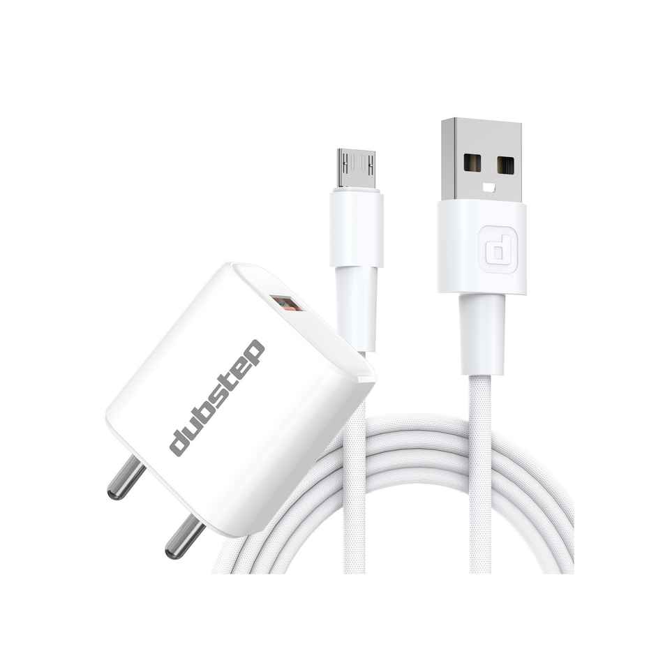 Dubstep Sprint 12W Charger ( Adapter with Cable USB-A To Micro USB, White)