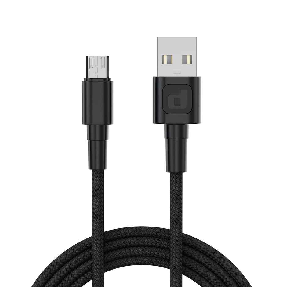 Dubstep Blaze Ultra 18W Micro USB Tangle Free 3.1A Unbreakable Rugged & Nylon Braided Charging Cable - Black