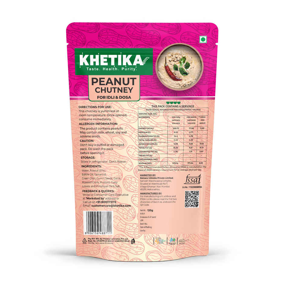 Khetika Fresh Idli Dosa Batter (1kg) & Khetika Peanut Chutney (120g) Combo