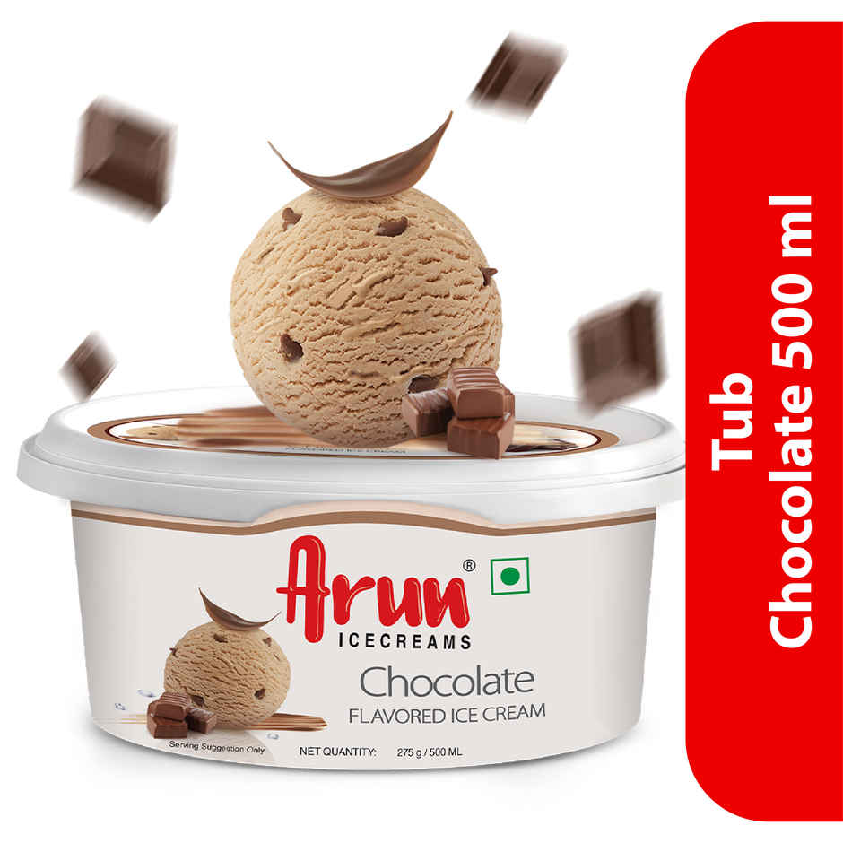 Arun Chocolate Flavoured Ice Cream Tub (500ml) & Hershey'S Chocolate Syrup | Topping Sauce (180g) Combo