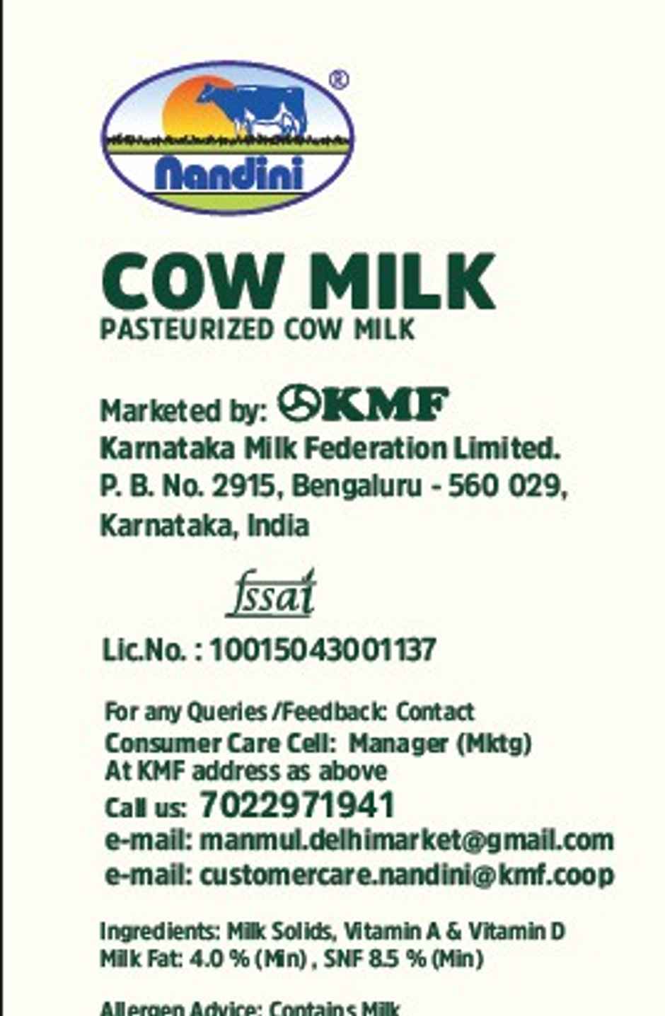 Nandini Cow Fresh Milk | Pouch