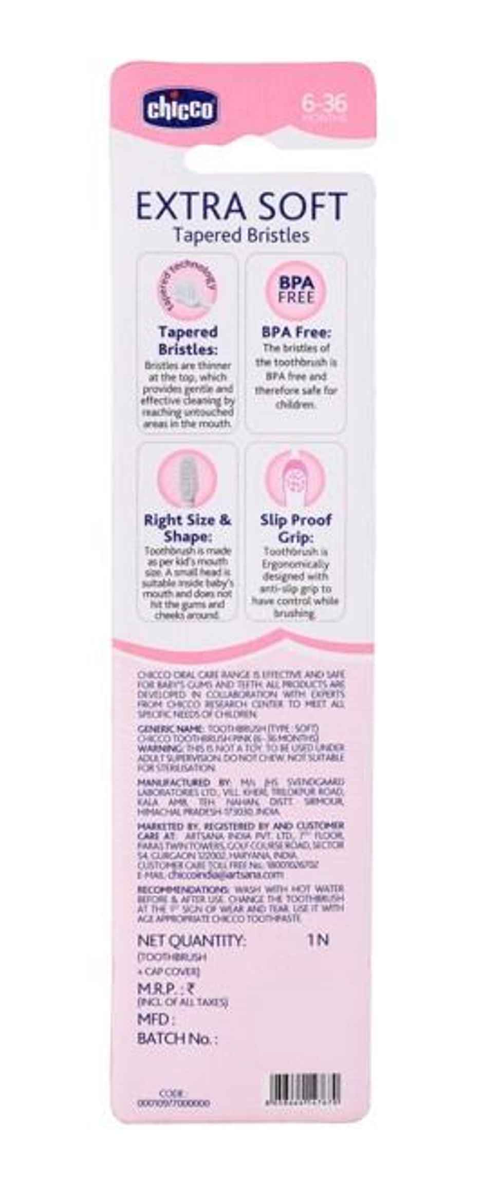 Chicco Toothbrush Pink 6M-36M