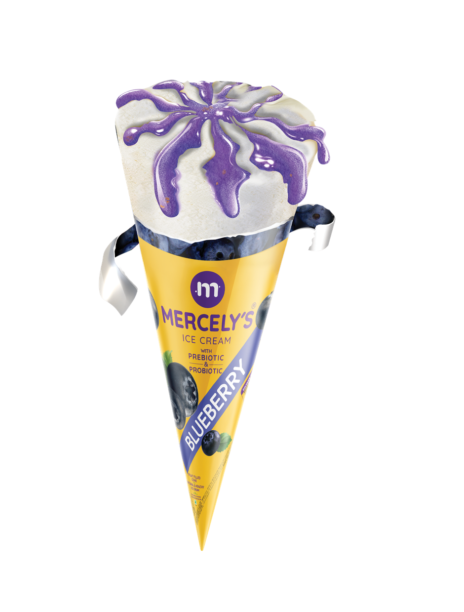 Mercely's Fruit Filled Blueberry Ice Cream Cone