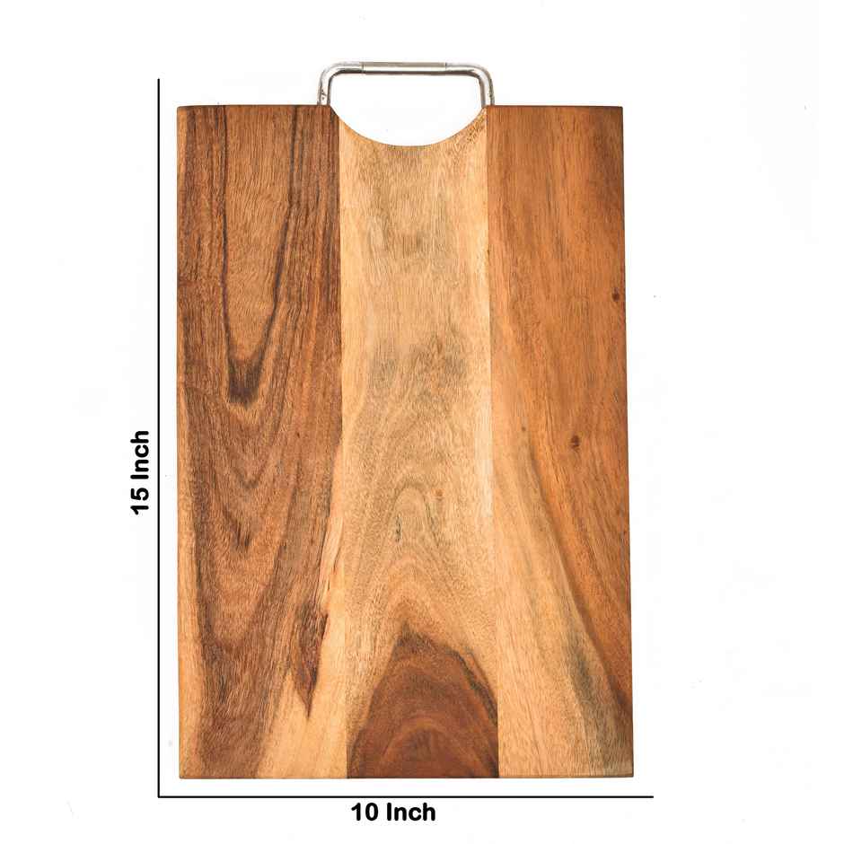 OGGN Acacia Wood Rect. Chopping Board With Ss Handle 12x9