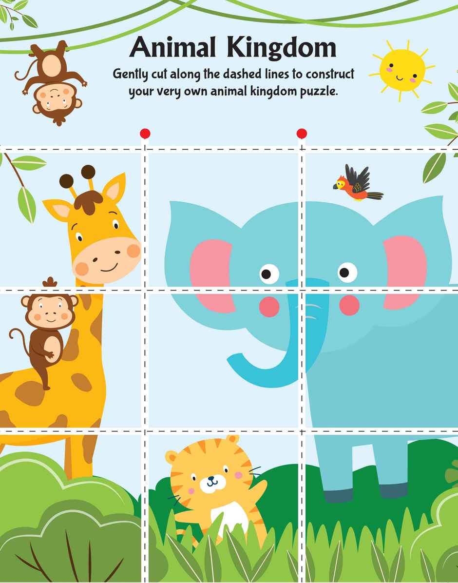 Animal Friends Scissors Skills Activity Book for Kids | 4-7 Y|With Child-Safe Scissors, Games & Mask
