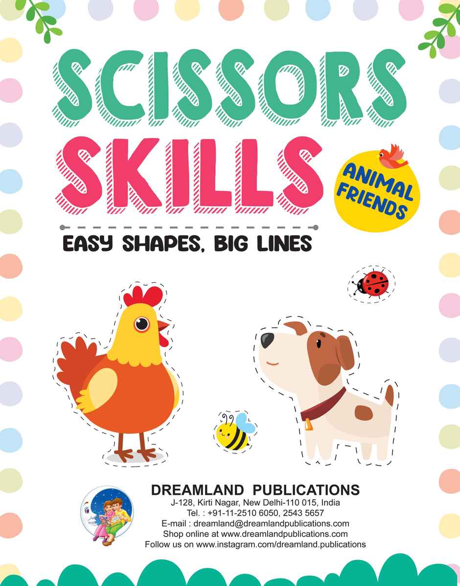 Animal Friends Scissors Skills Activity Book for Kids | 4-7 Y|With Child-Safe Scissors, Games & Mask
