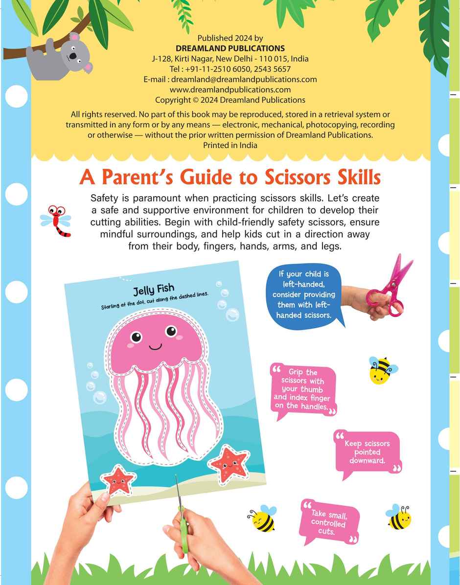 Animal Friends Scissors Skills Activity Book for Kids | 4-7 Y|With Child-Safe Scissors, Games & Mask