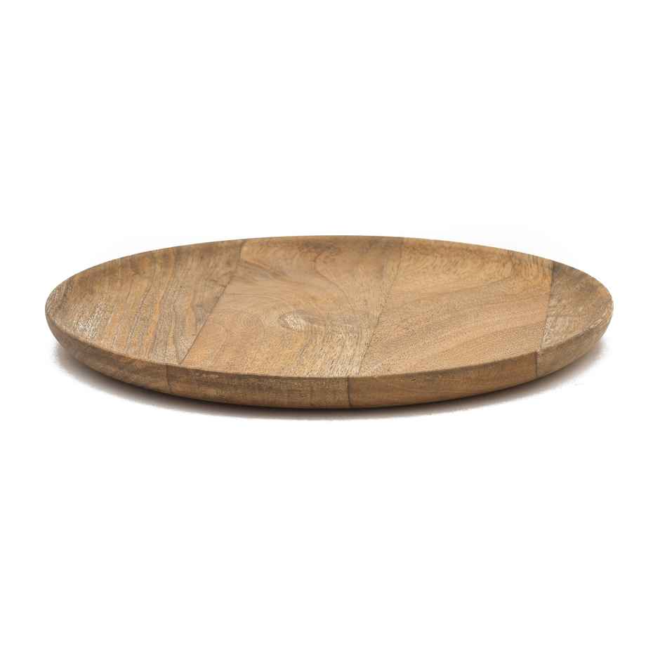 Oggn Mango Wood Round Plate 8 Inch