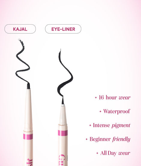 Gush Beauty Eye Like Options 2 in 1 Felt Tip Black Eyeliner And Creamy Kohl Pencil