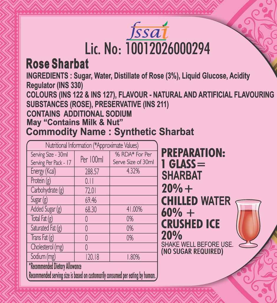 Shree Guruji Rose Sharbat