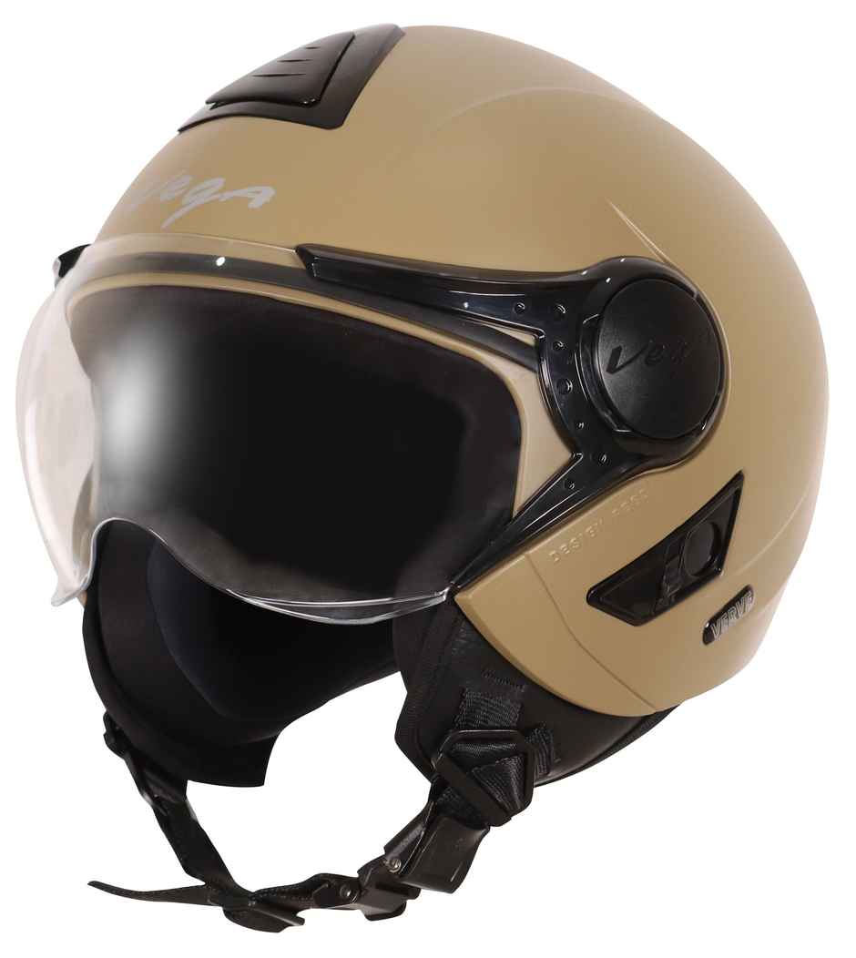 Vega Verve Lightweight Open Face Helmet for Women- Dull Desert Storm Helmet - S
