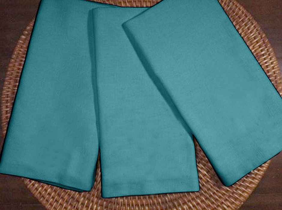 Lushomes Cloth Napkins - Teal Blue | Mitted Corners | 18 x 18 inch