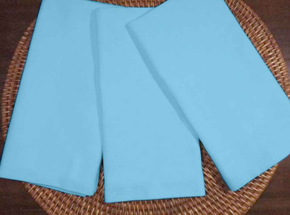 Lushomes Cloth Napkins - Light Blue | Mitted Corners | 18 x 18 inch