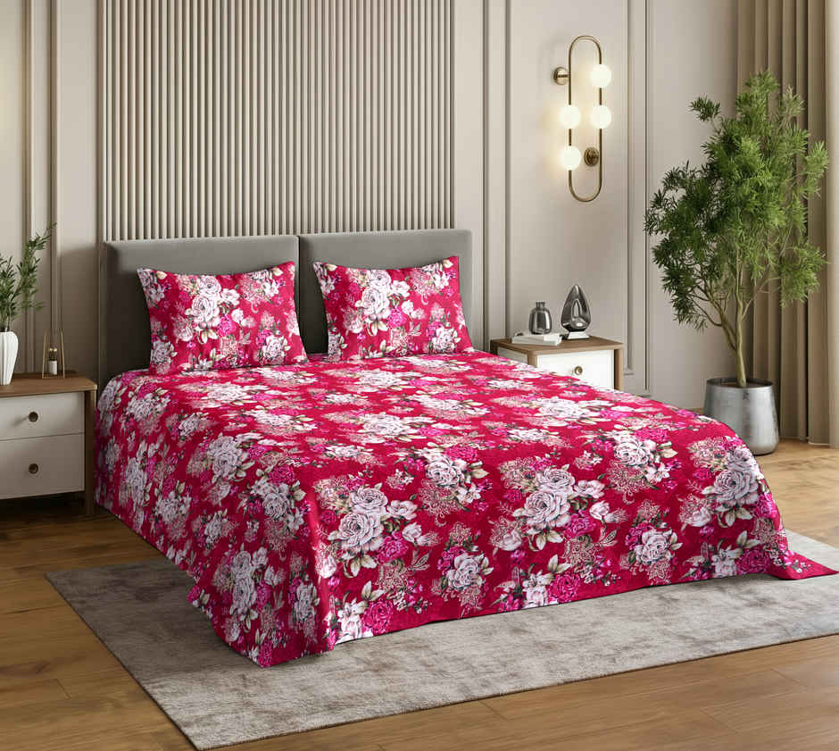 Dream Living 135 GSM King Bedsheet Set |275 x 275 cm| With 2 Pillow Covers