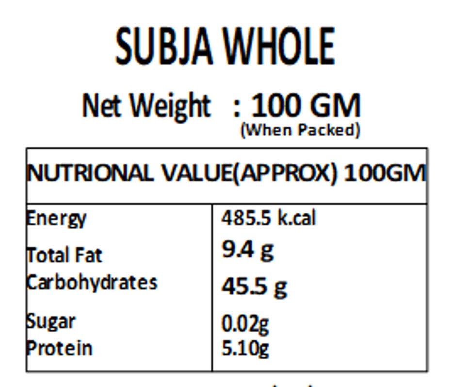 VANDU Basil Seeds (Sabja)