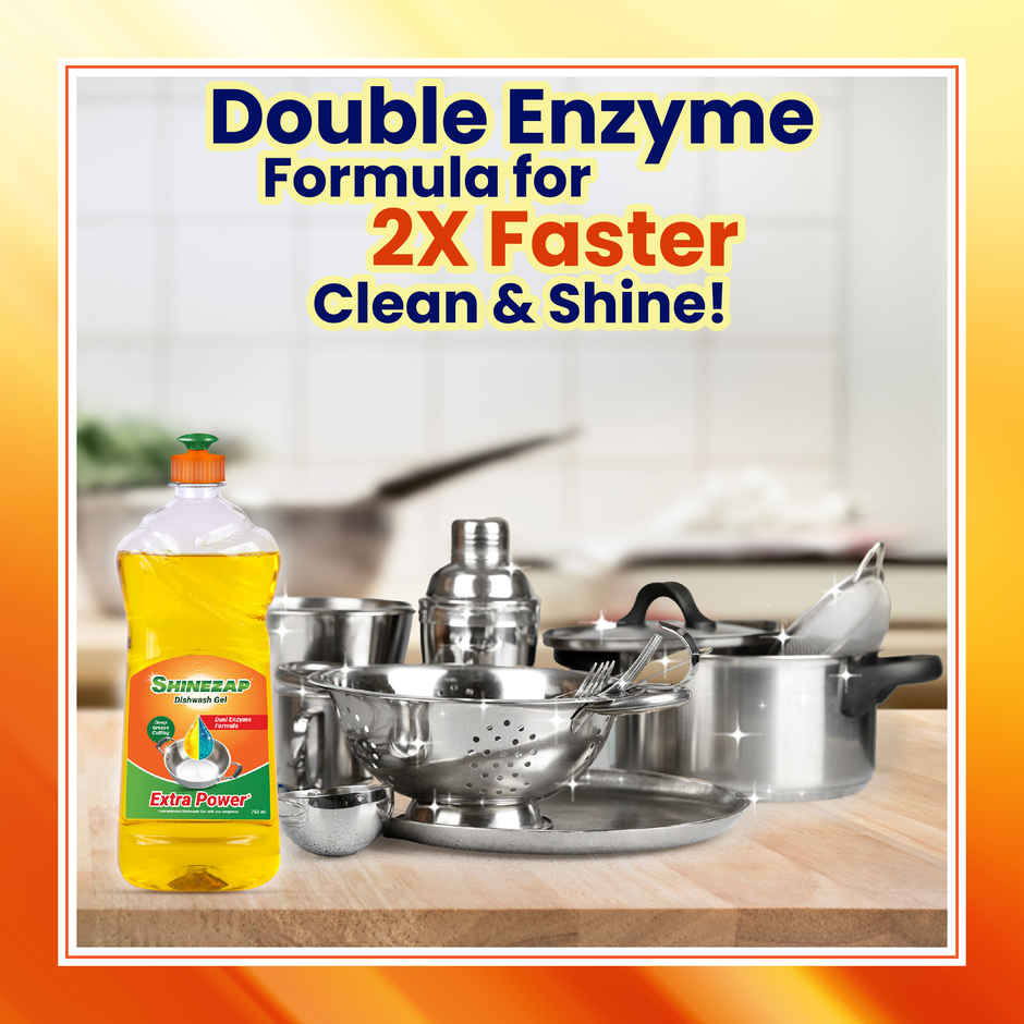 Shinezap Dishwash Gel With Dual Enzyme Formula
