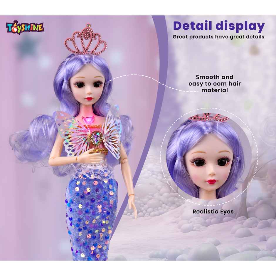 Toyshine 13 Inch Mariah Fashion Doll With Glitter Dress for Kids | Blue | Age 3 and Above