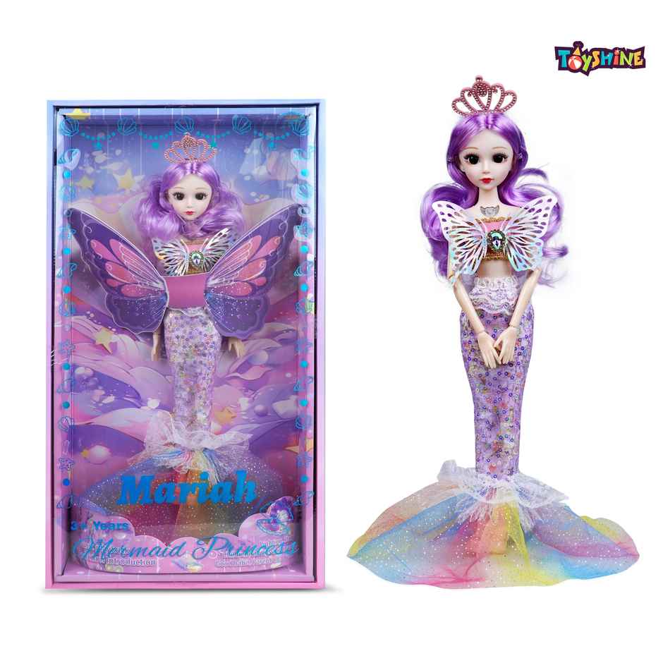 Toyshine 13" Musical Mariah Fashion Doll with 3D Eyes and Glittering Dress For Girls