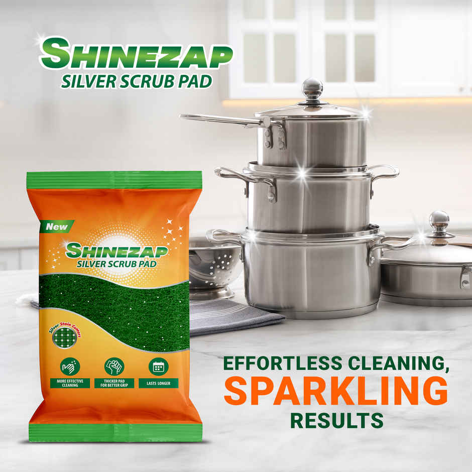 Shinezap Silver Scrub Pad Combo  