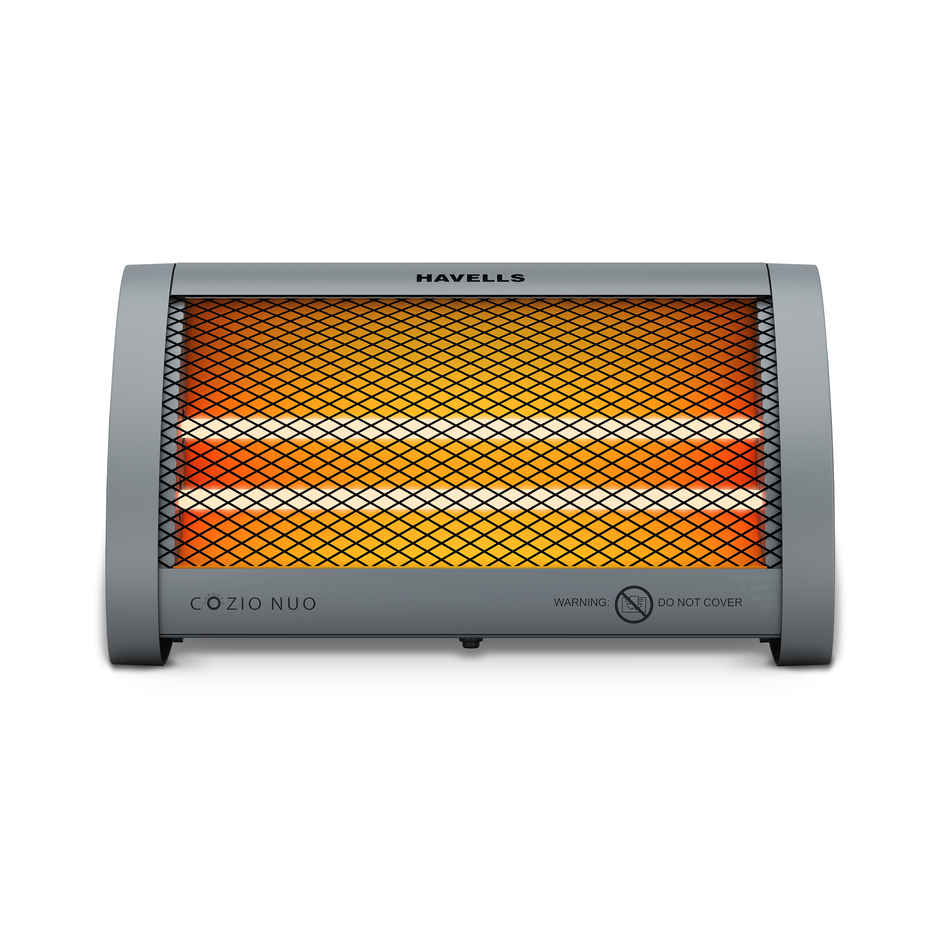 Havells Cozio Nuo 800 Watt Room Heater With Dual Quartz Heating Rods | Grey
