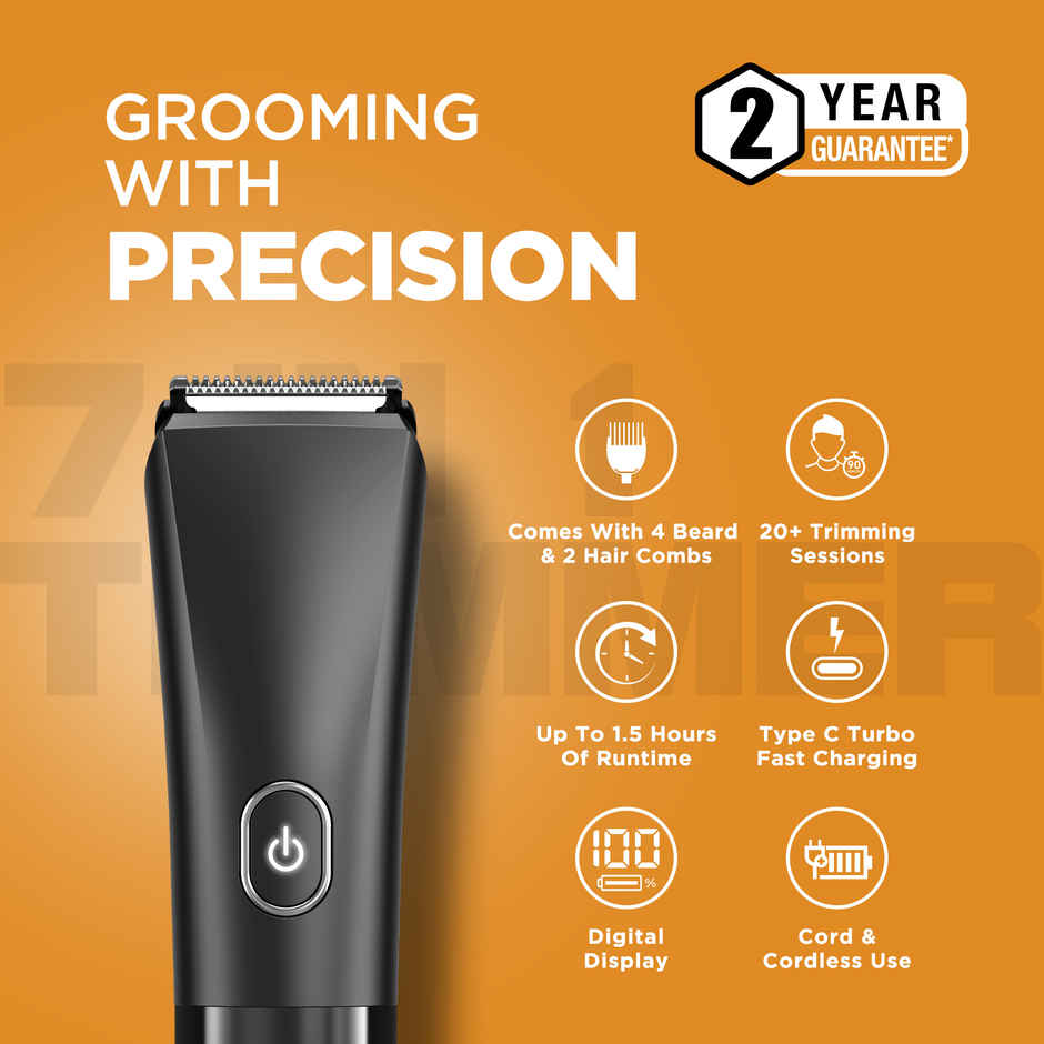 Havells Beard & Hair 7 in 1 Trimmer | 2-in-1 Special Blade | Real Time Digital Display | BT6661