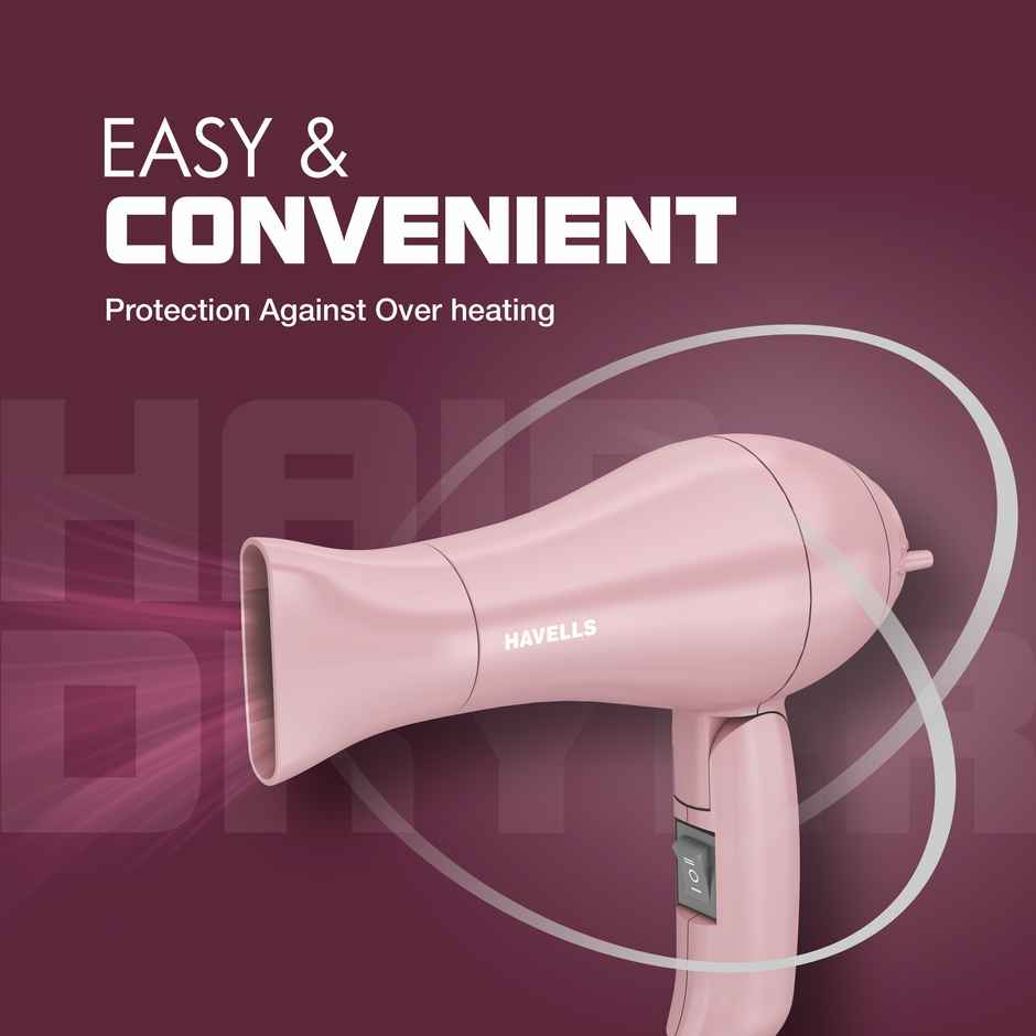 Havells Hd 1800 Hair Dryer (1000 W, Pink)