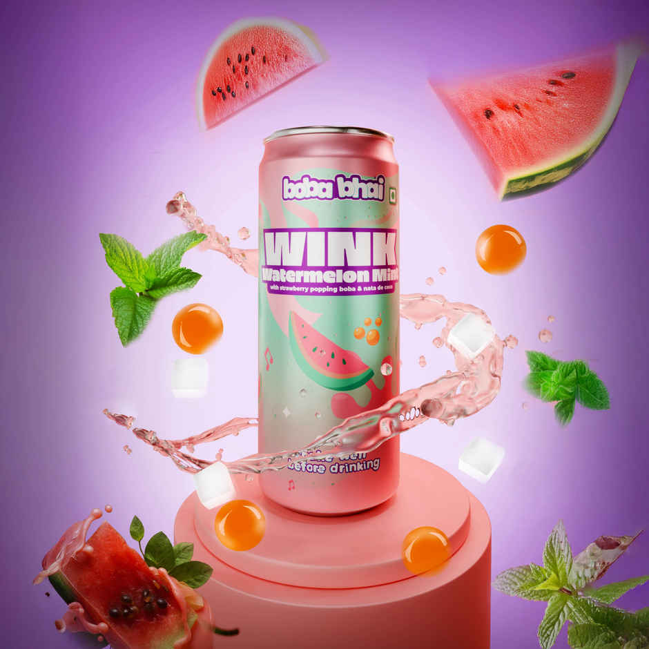 Boba Bhai Watermelon Mojito With Popping Bubbles & Nata De Coco
