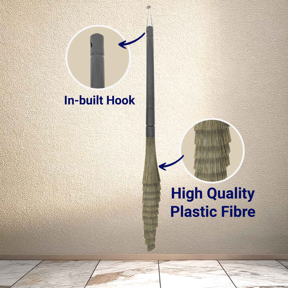 Chakaachak Dust Proof Broom | Washable Plastic Fiber Jhadu