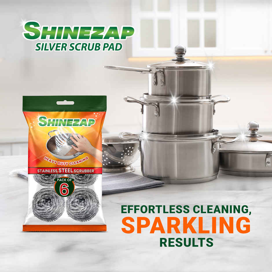 Shinezap Stainless steel utensil scrubber Pack of 6 Combo 