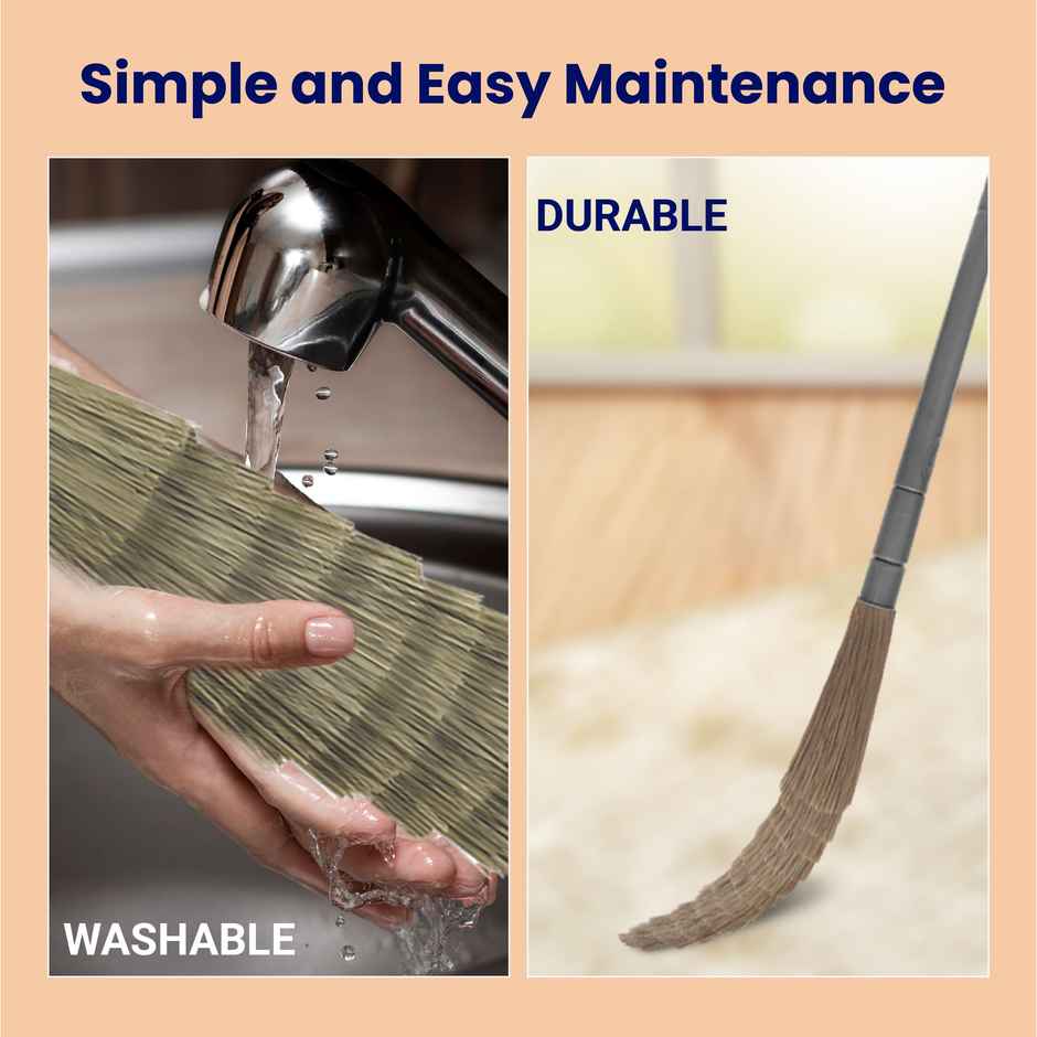 Chakaachak Dust Proof Broom | Washable Plastic Fiber Jhadu