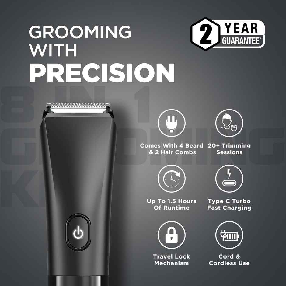 Havells 8 in 1 Grooming Kit with Special Blade Nose Ear Trimmer 6 Combs GS4008