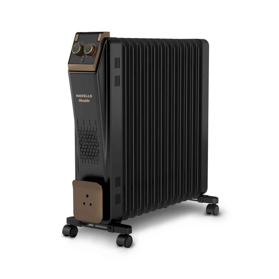 Havells 13-Fin Oil Filled Room Heater (OFR) | U-Tech Fast Heating Fins | Black
