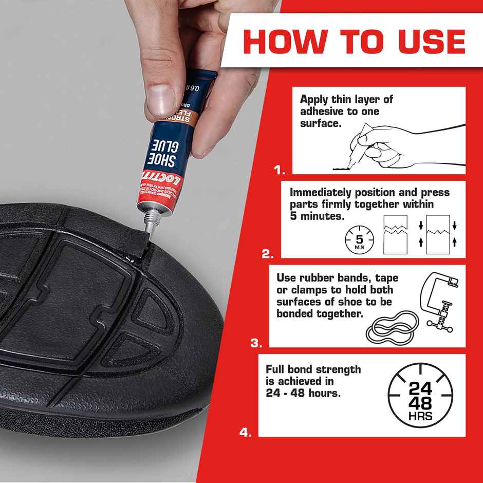 Loctite Shoe Glue | Strong | Flexible | Water Resistant | For Rubber | Leather | Canvas