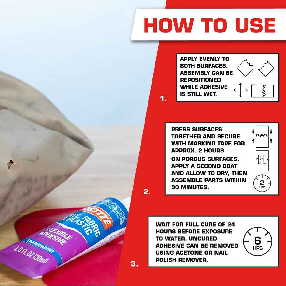 Loctite Vinyl Fabric&Plastic Super Glue| Ideal To Fix Seats | Cushions | Shoe Fix | Tarps
