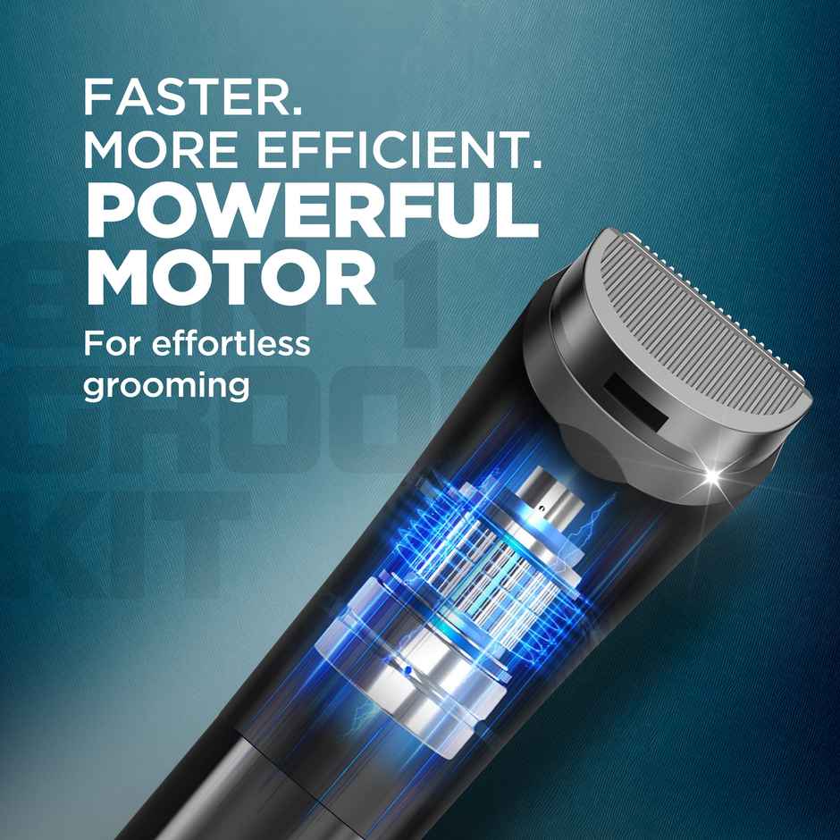Havells 8 in 1 Digital Grooming Kit 2 in 1 Blade Nose Ear Trimmer 6 Combs GS7608